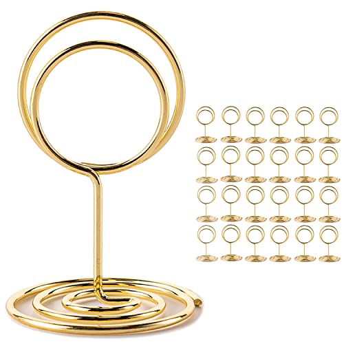 10Pcs Place Card Holder, Table Number Holders, Wire Picture Holder, Table Card Holders Stand, Photo Holder for Centerpieces, Wedding Reception, Party, Birthday (Gold)