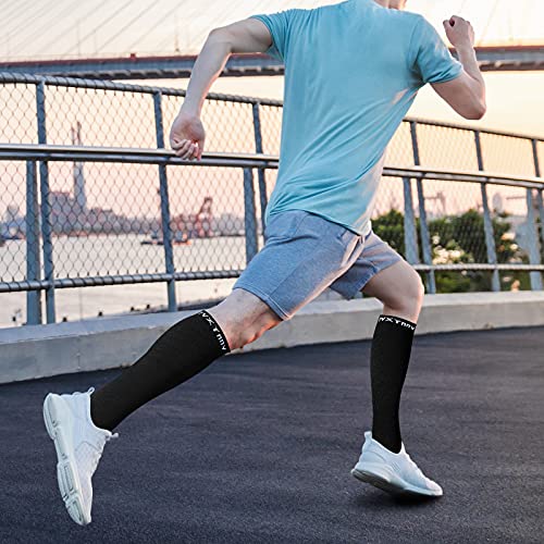 FVXYnnv 3 Pairs Graduated Compression Socks for Women Men 20-30mmHg Compression Stockings Knee High Socks Long Flight Socks (Small-Medium)