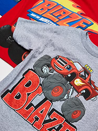 Nickelodeon boys Blaze & Monster Machines 3 Pack T-shirt Bundle T Shirt, Athletic Heather/Red/Royal, Medium US