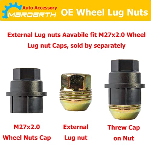 Set of 24, 14mmx1.5 OEM Factory Wheel Lug Nuts Replacement for Sliverado Sierra 1500 Yukon Avalanche Suburban Express 1500 C1500 K1500 Escalade Traverse Yukon M14x1.5 Studs 6 Lug Wheel