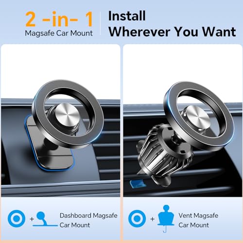 for Magsafe Car Mount【20 Strong Magnets】Magnetic Phone Holder for Car Phone Holder Mount Dash【360° 】Phone Holders for Your Car Accessories Cell phone Car Mount For iPhone 15 14 13 12 Pro Max Plus Max