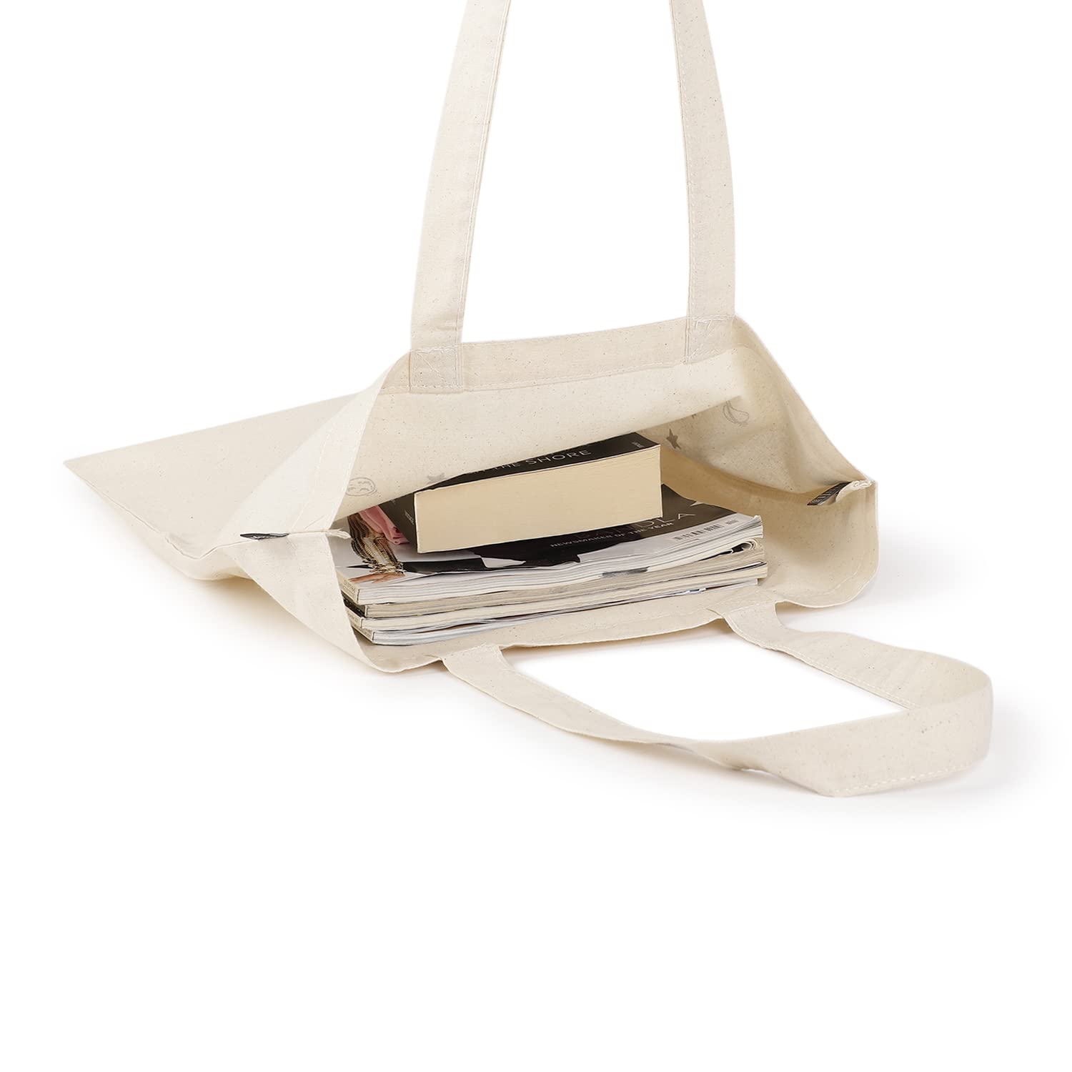 Ecoright Aesthetic Canvas Tote Bag for Women, Reusable Cotton Tote Bag for Grocery, Secret Santa Gifts, Christmas Gifts