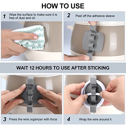 Cord Organizer for Appliances,6 Pack Upgraded Cord Wrapper Cord Winder Cord Holder Cord Hider Tidy Wrap Cord Keeper