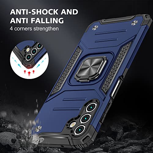 AYMECL A13 5G Case Galaxy A13 5G Case Samsung A13 Case with HD Screen Protector, Armor Grade Cases with Rotating Holder Kickstand Non-Slip Hybrid Rugged Case for Samsung Galaxy A13 5G Blue