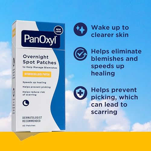 PanOxyl PM Overnight Spot Patches, Advanced Hydrocolloid Healing Technology, Fragrance Free, 40 Count
