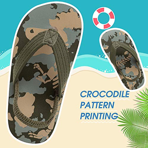 techcity Toddler Boys Girls Flip Flops Kids Unicorn Dinosaur Sandals Beach Pool Water Shoes with Back Strap (Red Yellow Monster, numeric_9_point_5)