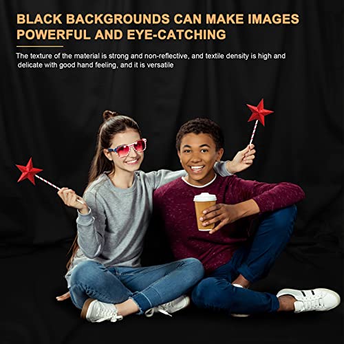 Aimosen 10 x 7 FT Black Backdrop Background for Photography, High Density Polyester Fabric Pure Black Photo Backdrop Curtain Screen Collapsible Seamless for Photoshoot Portraits Party Video Studio