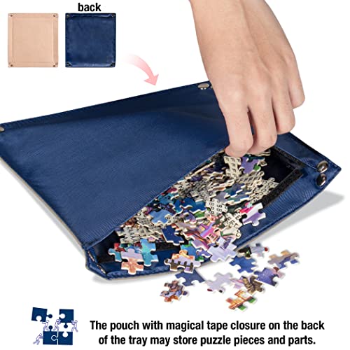 Lavievert 1000 Piece Jigsaw Puzzle Board with Padded Cover, Portable Case with 4 Sorting Trays & Detachable Board, Puzzle Caddy Storage Saver with Non-Slip Surface for Adults and Kids