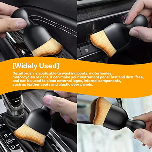 ESEWALAS Car Windshield Cleaning Tool,Soft Bristle Cleaning Brush,Auto Detail Brush Car Dash Duster Brush Interior Duster,Car Interior Cleaning Brush Dusting Brush (Black with Cap)