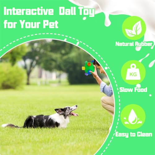 Lmhce Snuffle Ball for Dog Interactive Dog Puzzle Ball Snuffle Mat Puppy Treat Dispenser, Natural Foraging Skills Slow Feeder Training Dog Sniff Toy (Green)