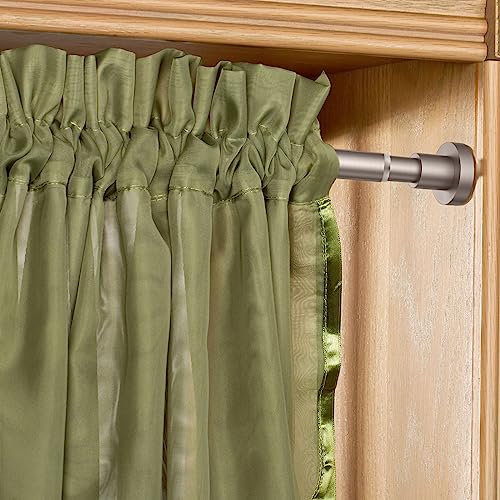 BRIOFOX Shower Curtain Rod Adjustable 32-47 Inch, Spring Tension Shower Rod No Drilling Non Slip, Nickel