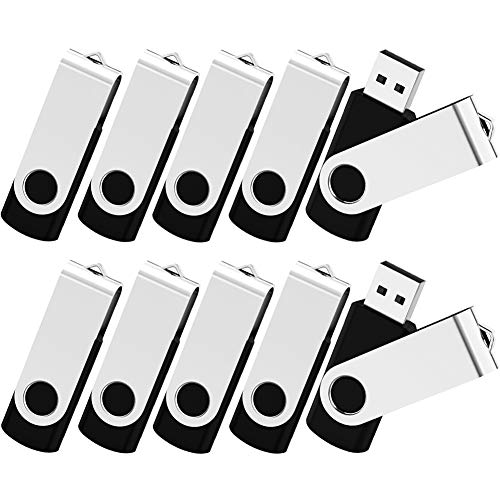 KOOTION Flash Drive 16GB 10 Pack USB 2.0 Thumb Drive Capped Memory Stick Jump Drive, Blue