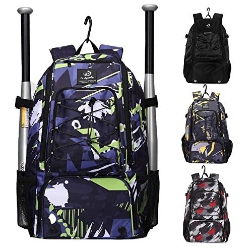wpole Sports Baseball&Softball Bat Bag For Youth|Adults, Baseball Equipment Backpack Bag with Shoe Compartment,Fence Hook,Holds Bat, Helmet, Glove