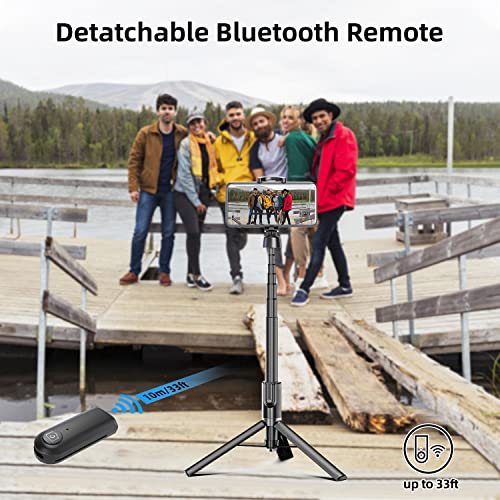 Tripod for iPhone,64" Selfie Stick for iPhone &Phone Tripod with Remote,Phone Tripod Stand All-in-1 & Travel Tripod,Cell Phone Tripod Compatible with All Cellphones