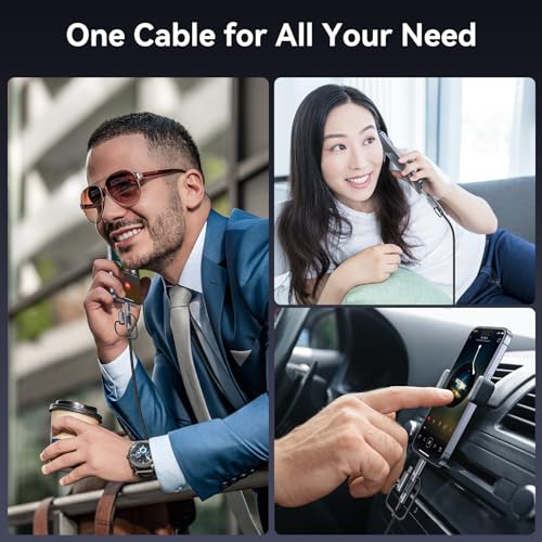Multi Charger Cord 6 in 1 USB Cable Fast Charging Cable - PD 60w USB c Multi Fast Charging Cable with Led Display - 4 ft USB C/A to Type C/Phone/Micro Charger Cable for Phone/Laptops 6.5ft (6.5ft)