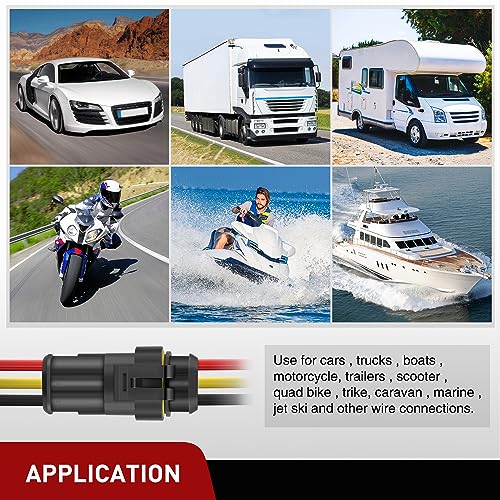 Nilight 622PCS 1 2 3 4 5 6 Pin Electrical Connector Plug Male Female Terminal Wire Connector Waterproof Quick Connect Set for Car Truck Motorcycle Marine Boat 43 Sets