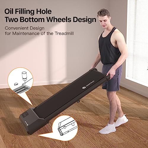 Walking Pad, 2 in 1 Treadmills for Home with Remote Control, Under Desk Treadmill Office Quiet, Portable Treadmill with Installation-Free and in LED Display
