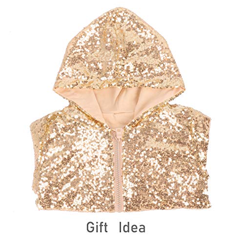 Cilucu Toddler Baby Sequin Jackets Girls Boys Glitter Zipper Coat Sparkle Jacket for Toddler Birthday Christmas Clothes Long Sleeve Bomber Silver White 3-4T