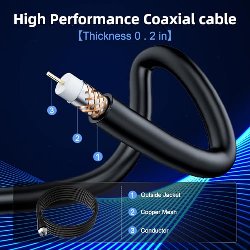 HD Digital TV Antenna Small Indoor Outdoor, Includes Magnetic Base and 360° Reception Support Smart 4K 1080P Fire and All Older TV's HDTV Television for Free Local Channels -10ft Coax Cable