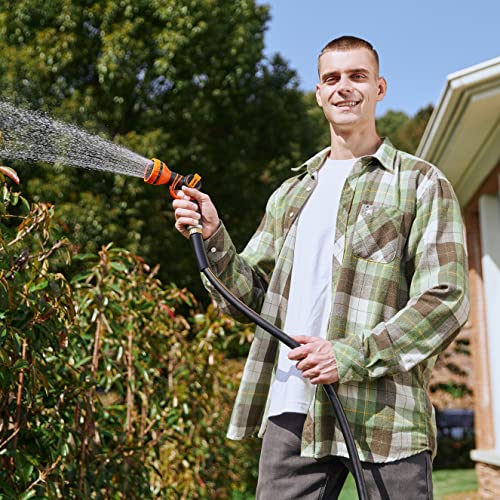 Giraffe Tools Garden Hose 25ft x 5/8", Water Hose Heavy Duty, Flexible, Lightweight Hybrid Hose with Swivel Handle, Male to Female Fittings, Burst 600 PSI