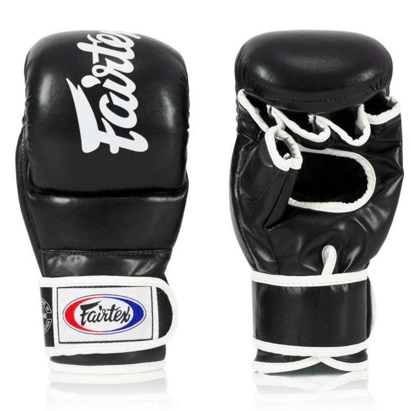 Fairtex FGV18 Muay Thai Boxing Gloves for Men, Women & Kids| MMA Gloves for Martial Arts|Made from Premium Quality Leather, Light Weight & Shock Absorbent Boxing Gloves-Small, Black