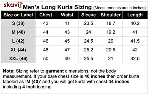 SKAVIJ Mens Cotton Full Sleeve Straight Checked Tunic Kurta (Blue, Mudium)