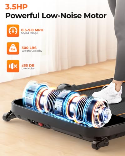 YUEJIQI Walking Pad with Incline, 3.5HP Foldable Treadmill for Home Office Small Space, Portable Walking Treadmill Under Desk 300 Lbs with 12 Preset PROG, LED Display, Speaker and Phone Holder
