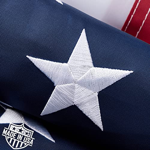 ROTERDON American Flag 2x3 FT Outdoor - Made in USA, USA Heavy Duty 420D Nylon US Flags for Outside, Luxury Embroidered Stars, Sewn Stripes and Brass Grommets