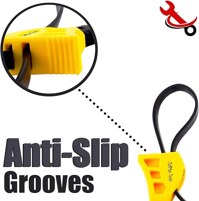 Oil Filter Wrench Adjustable Set - 2pcs, Plumbing Wrench for 4 to 6 Inches Tight Spaces Use as Jar Opener, Rubber Strap Used by Mechanics, Plumber Tools - Adjustable Straps