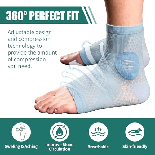 YIFVTFCK 2Pairs Neuropathy Socks for Women Men Neuritisc Socks for Neuropathy Women Peripheral Neuropathy Socks Ankle Brace Plantar Fasciitis Swelling Black S