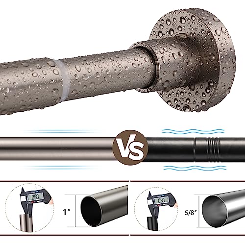 BRIOFOX Shower Curtain Rod Adjustable 32-47 Inch, Spring Tension Shower Rod No Drilling Non Slip, Nickel