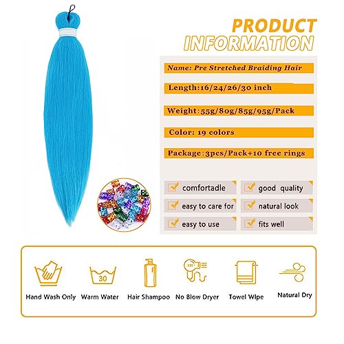 Braiding Hair Pre Stretched for Women Hair Extensions Box Braids Soft Synthetic Knotless Yaki Texture Hot Water Setting Braid Brown Ombre (26inch 3Packs)