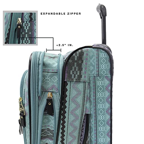 Steve Madden Luggage Large 28" Expandable Softside Suitcase With Spinner Wheels (28in, Legends Turquoise)