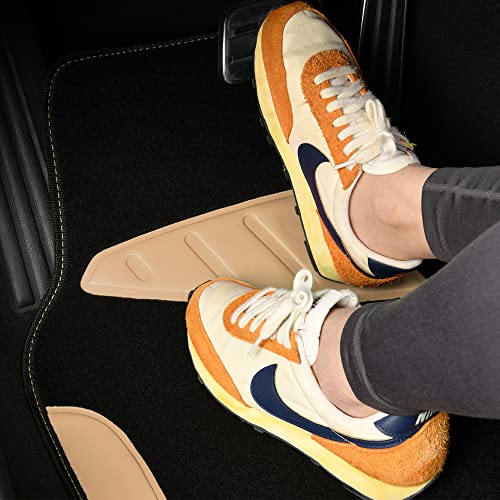 CAR PASS Waterproof Universal Fit Car Floor Mats, Car Mats Fit for SUV,Vans,sedans, Trucks,Set of 4pcs Car Carpet with Driver Heel Pad (Beige)