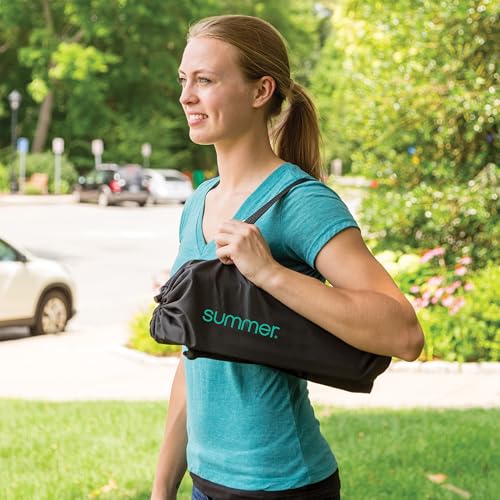 Summer by Bright Starts Pop 'N Sit Portable Booster Chair, Floor Seat, Indoor/Outdoor Use, Compact Fold, Teal, 6 Mos - 3 Yrs