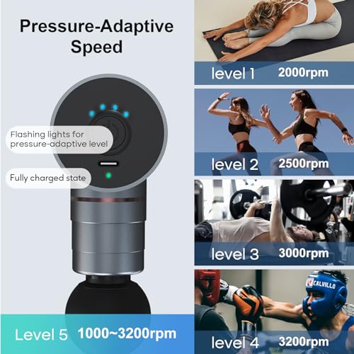arboleaf Mini Massage Gun with Heat and Cold, Percussion Deep Tissues Muscle Massager, Full-Metal Travel Massage Gun, Portable Handheld Massager for Office Gifts for Him, Home, Athletes