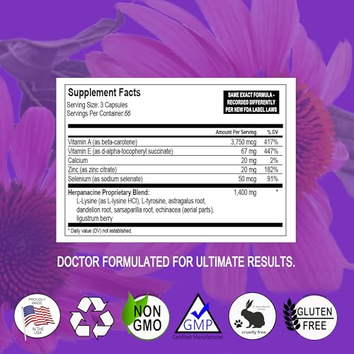 Herpanacine Diamond Natural Skin Care and Immune Support - Vitamins to Help Clear Skin - Complete Skin and Immune System Support from The Inside Out - Made with Natural Ingredients - (200 Count)