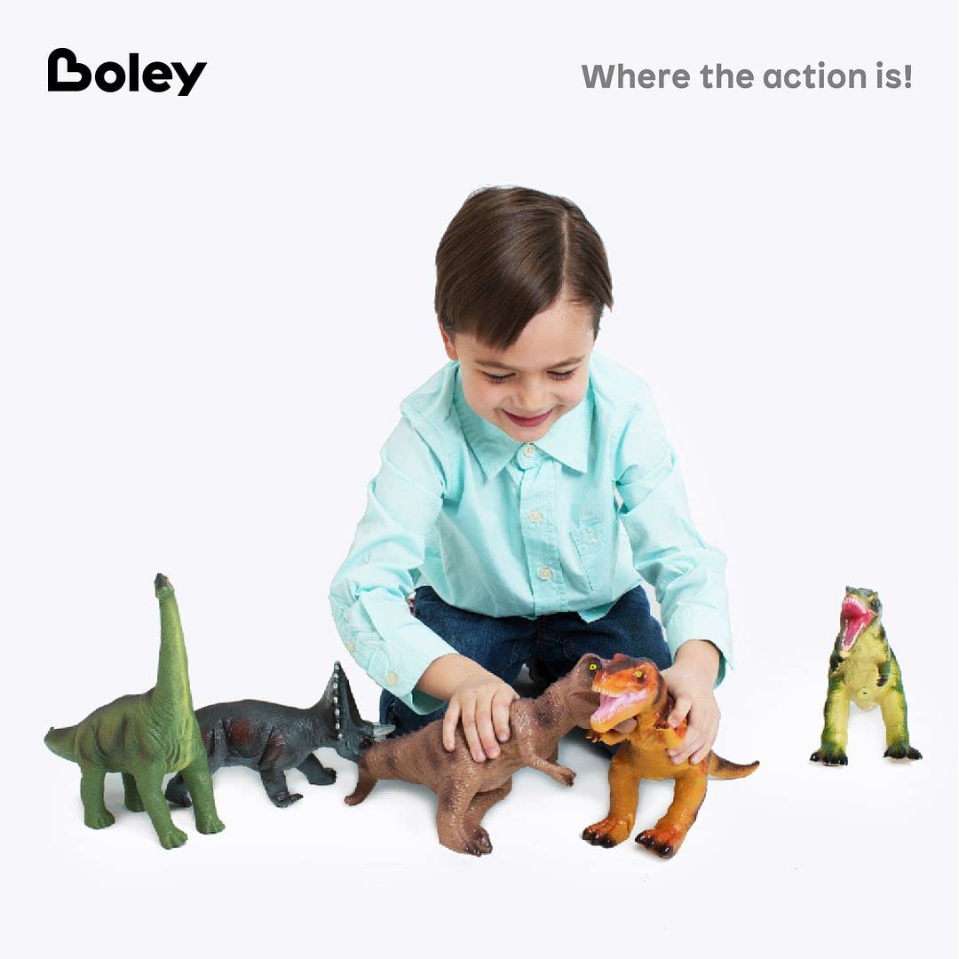 Boley 5 Piece Jumbo Dinosaur Set - Realistic, Highly Detailed Toy Dinosaurs for Kids, Toddlers, and Children - Educational Gifts for Boys and Girls - Ideal for Party Favors and Birthday Gifts
