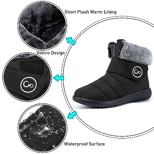 Women Snow Boots Winter Shoes with Fur Lined Warm Slip On Boots for Women Waterproof Booties Comfortable Outdoor Anti Slip