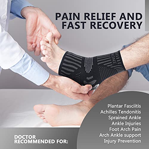 Lusenone Ankle Brace for Women & Men (Pair), Compression Ankle Sleeve- Best Ankle Support Socks for Plantar Fasciitis, Sprained Ankle, Achilles Tendonitis, Foot Pain Relief, Running,Sports