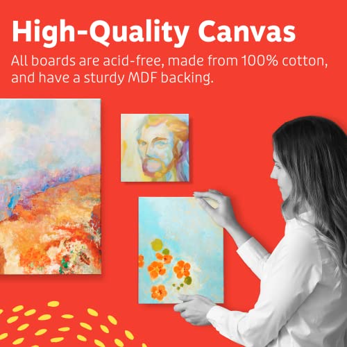 Artlicious Canvases for Painting - Pack of 12, 12 x 16 Inch Blank White Canvas Boards - 100% Cotton Art Panels for Oil, Acrylic & Watercolor Paint
