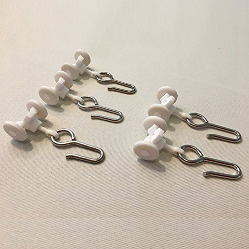 Room/Dividers/Now Curtain Track Roller Hooks - Curtain Rail Ceiling Gliders Set - Plastic Body and Wheels with Steel Hook - Glider Hooks for Curtains (Pack of 10)