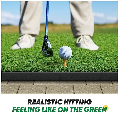 OYN Golf Mat, 5x4ft Artificial Golf Hitting Practice Mat for Outdoor & Indoor Training, Thicken Golf Turf Training Matt with 9 Golf Balls 9 Golf Tee for Backyard