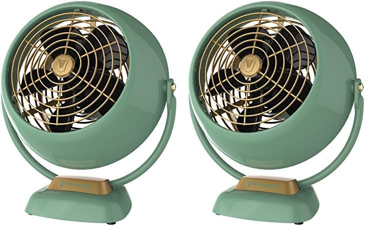 Vornado VFAN Vintage Air Circulator Fan, 3 Speeds, Metal Construction, Adjustable Airflow, Green