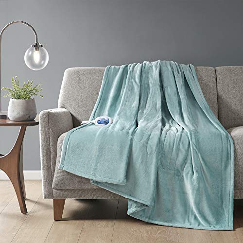 Beautyrest Heated Electric Blanket for Cold Weather, Fast Heating Heated Blanket, Auto Shut Off, Virtually Zero EMF, Multi Heat Setting, UL Certified, Teal Queen (90 inx84 in)