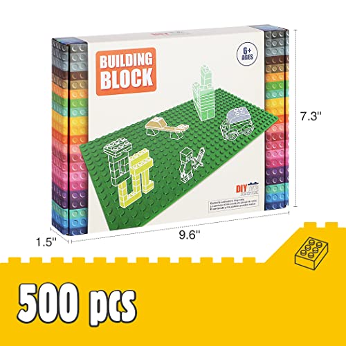 Unirolic Classic Building Bricks Set, 500 Pieces Basic Building Blocks, STEM Creative Compatible with All Major Brands, Ideal Educational Toy for Kids Teens