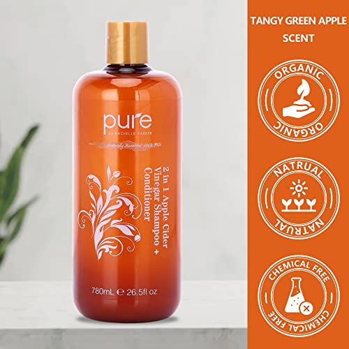Apple Cider Vinegar 2-in-1 Shampoo & Conditioner Set - For Damaged Hair & Dandruff Control. Sulfate-Free Formula