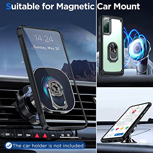 ANTSHARE for Samsung Galaxy S20 FE Case,S20 Fe Case with 2 Pack Screen Protector + 1 Pack Camera Protector,Slim Protective Case with Kickstand Clear Hard Back Soft Bumper for Galaxy S20 FE 5G (Green)