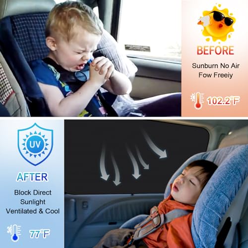 XCBYT Car Window Covers - 4 Pack Car Window Shades Double-Sided Car Privacy Curtains for Breastfeeding, Napping, Dressing, Camping