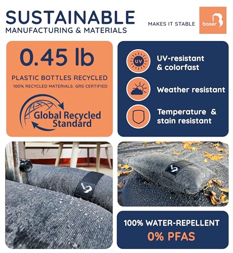 Baser - Outdoor Fillable Straight Weight Bags 2 x 9 LBS fillable for Patio Umbrellas, Cantilevers and Garden Accessories